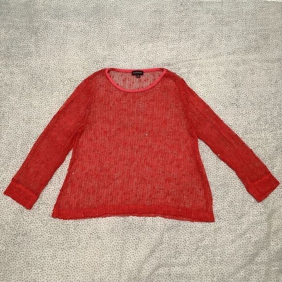 Multiples Brand Red Bohemian Boho Chic Mesh Sequin Summer Festival Rave Top Med - Picture 2 of 11